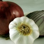 Onions and Garlic, 2 prebiotic foods that feed our probiotic bacteria.  Purposeful Nutrition
